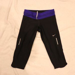 Nike Dri-Fit Capri Leggings Black/Purple XS